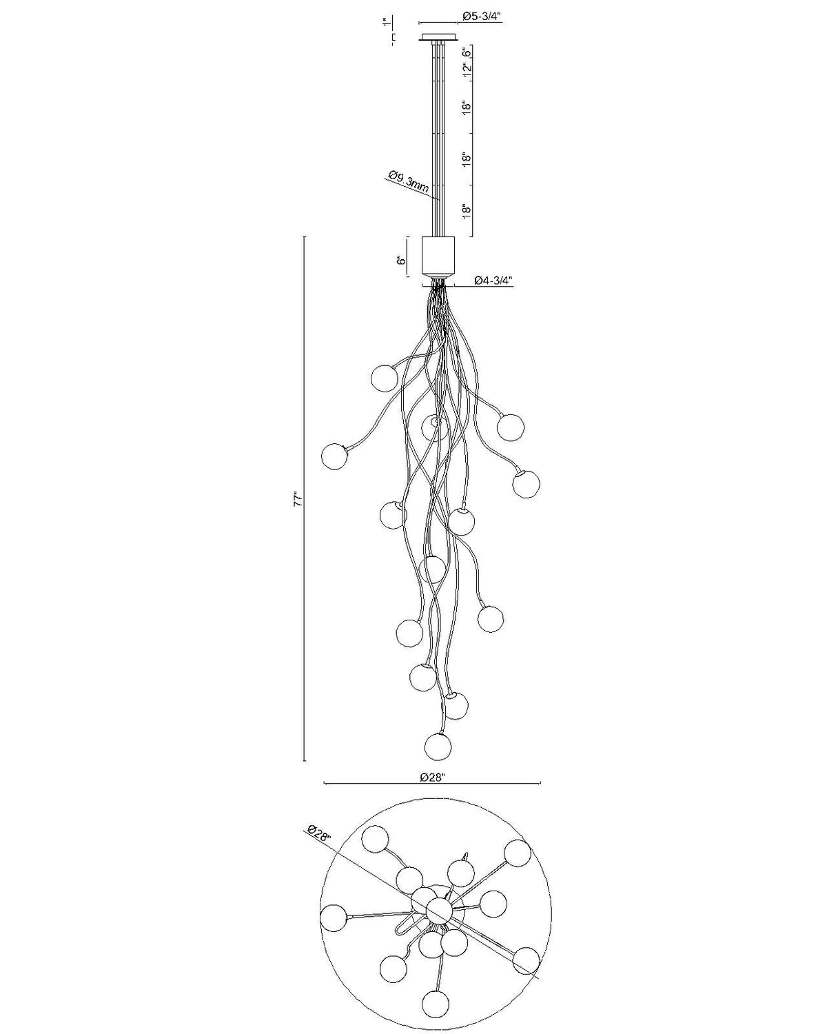 Eurofase Athena Chandelier finish option