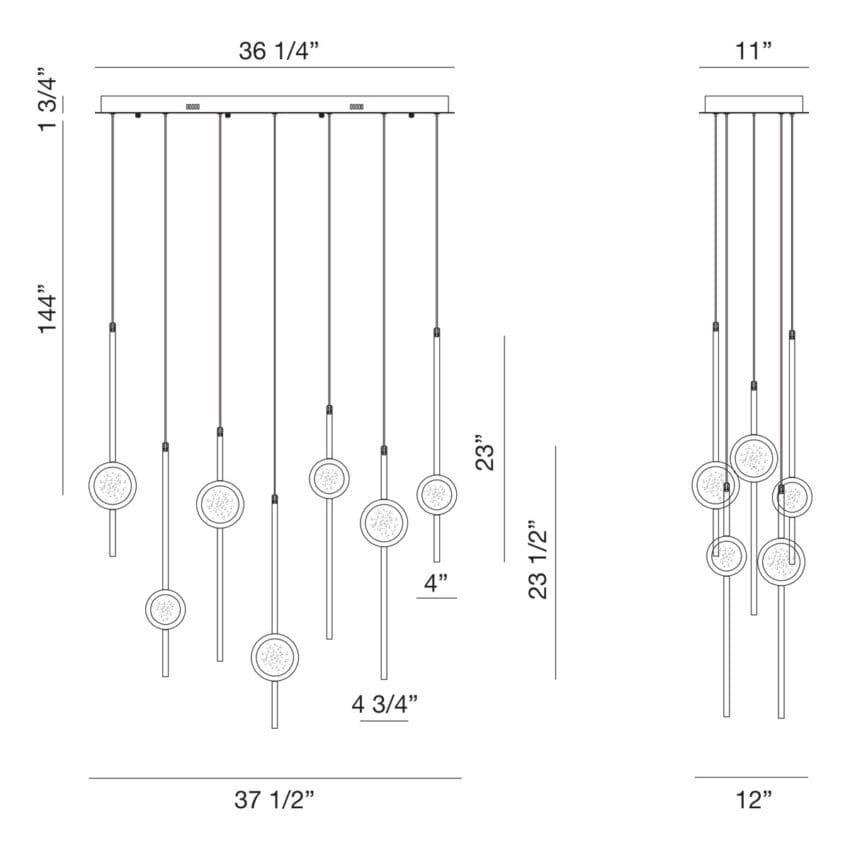 Eurofase Barletta Multi-Drop Chandelier alternate finish