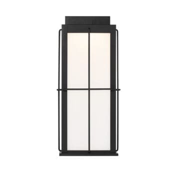 Eurofase Bensa Outdoor Wall Sconce in Black with White Glass