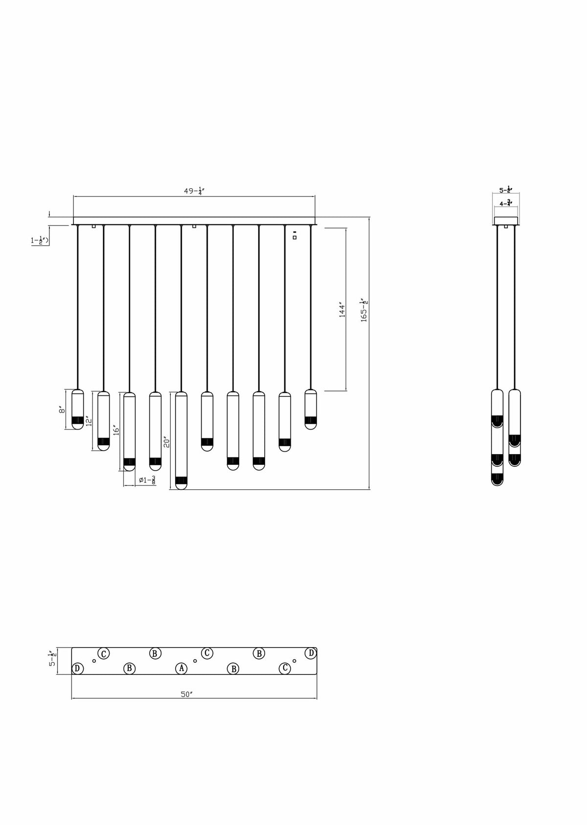 Eurofase Cambre Linear Chandelier room view