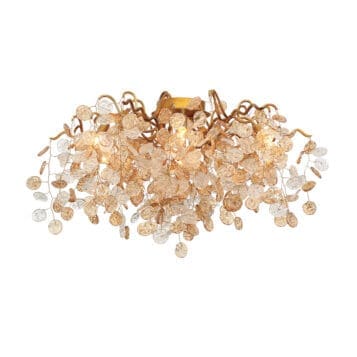 Eurofase Campobasso Flush Mount in Gold with mixed glass