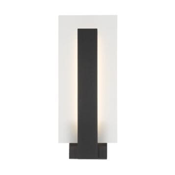 Eurofase Carta Outdoor Wall Sconce in Matte Black with Frosted Glass