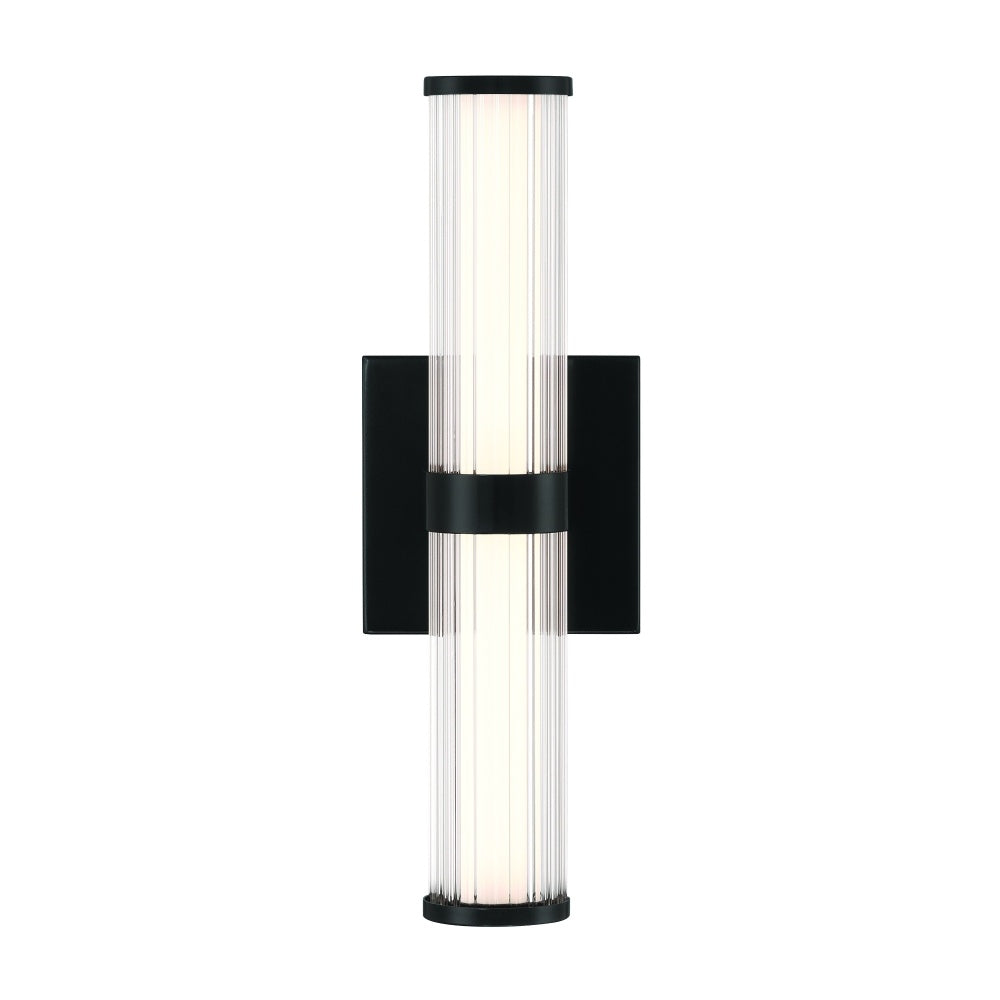 Eurofase Fayton 14 inch outdoor wall sconce Black with clear glass