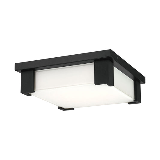 Eurofase Thornhill 12-inch Flush Mount in Black with white glass