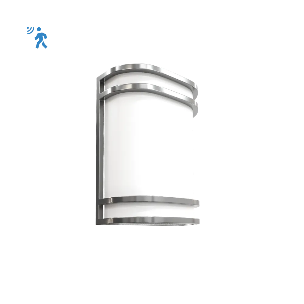 Reno DECO brushed nickel wall sconce with integrated microwave sensor