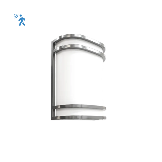 Reno DECO brushed nickel wall sconce with integrated microwave sensor