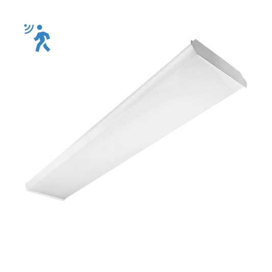 Reno HELIOS 4ft wide body wrap fixture with microwave sensor