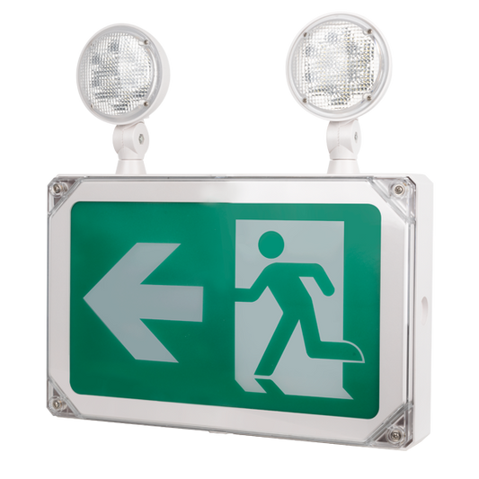 Reno wet location IP65 running man exit sign combo