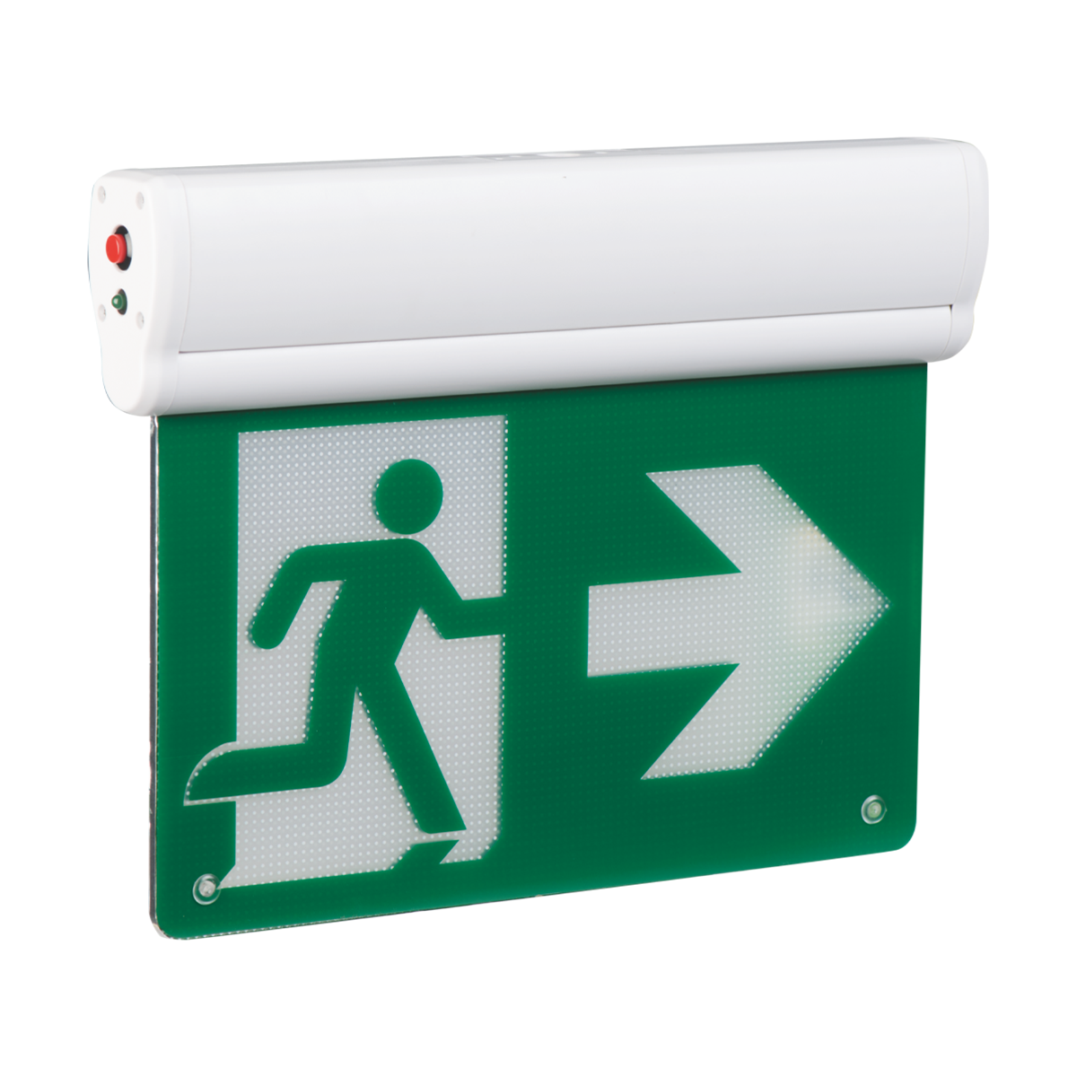 Reno edge-lit running man exit sign