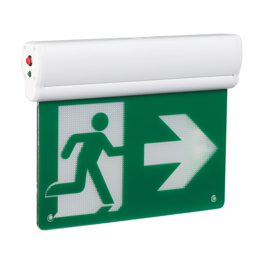 Reno edge-lit running man exit sign