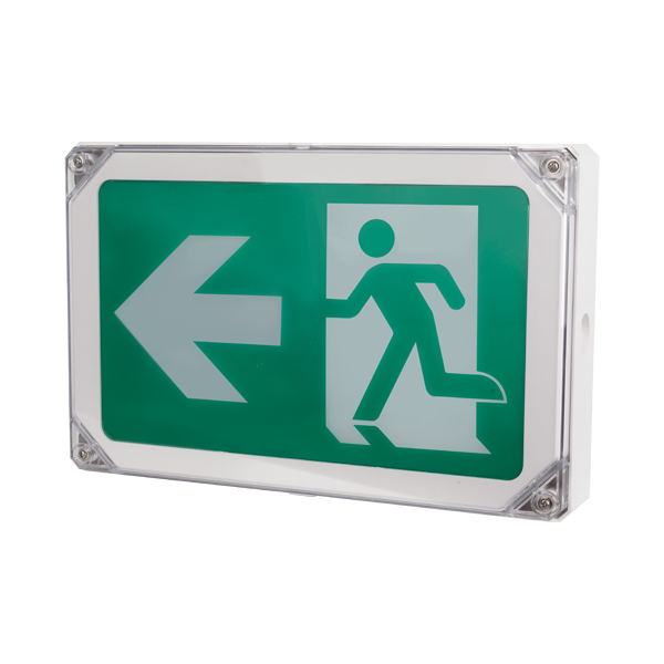 Reno wet location IP65 running man exit sign