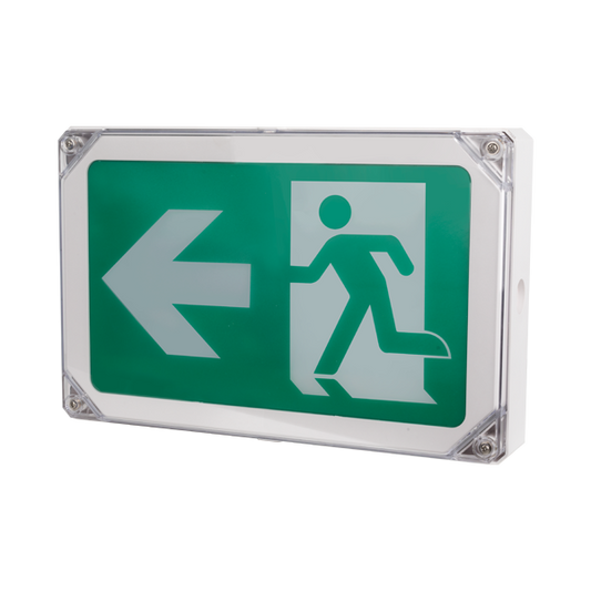 Reno wet location IP65 running man exit sign