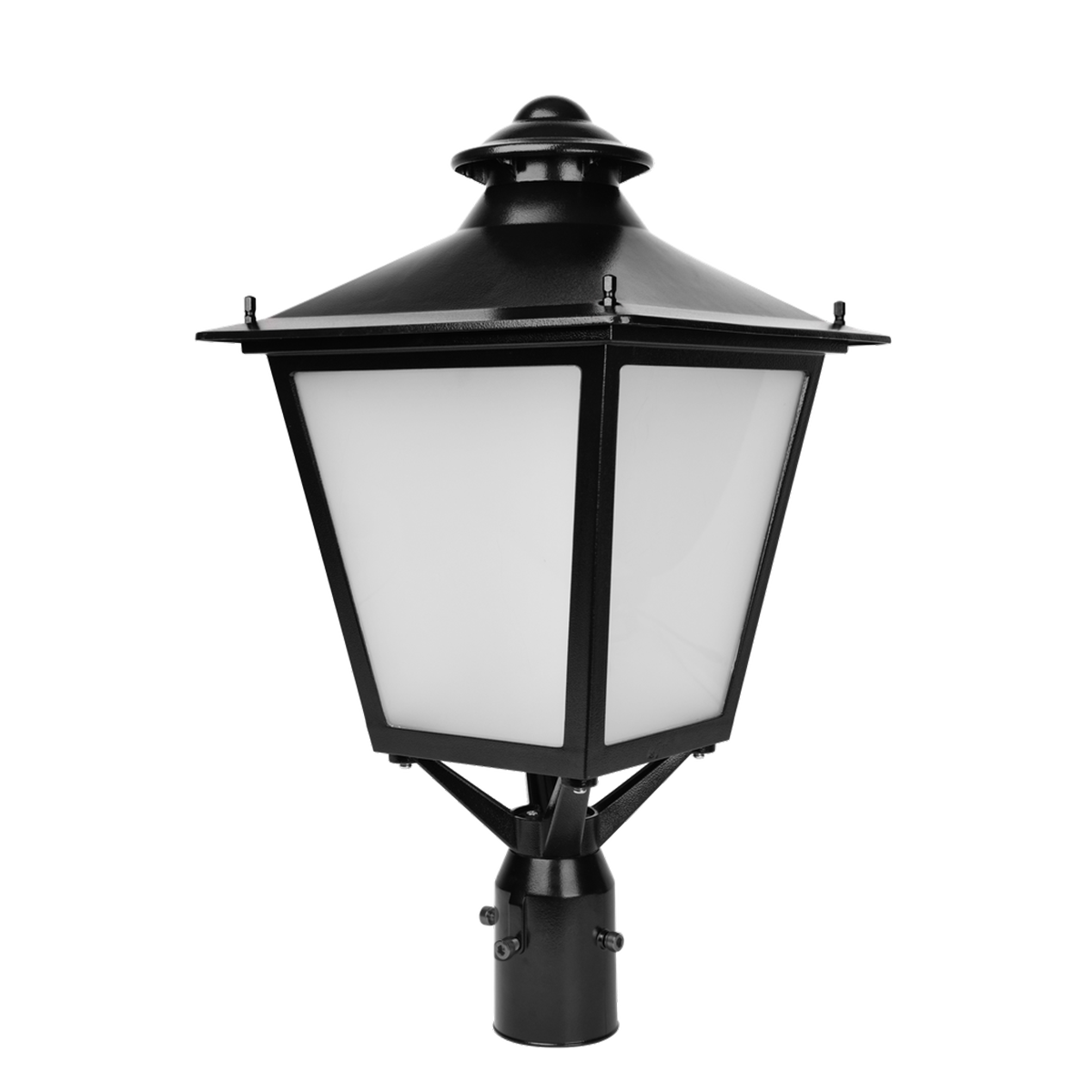 Reno BELLEVUE Lantern Post Top Fixture - Black / 40/60/80/100W