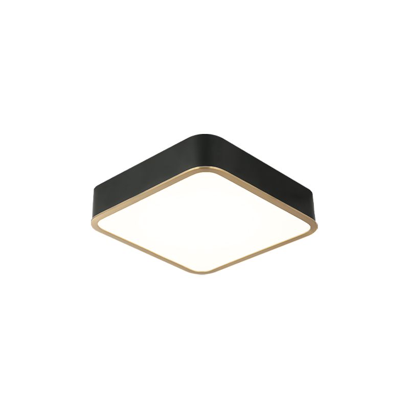 Matteo Lighting Ainslay M10542BKAG LED flush mount in Black and Aged Gold Brass