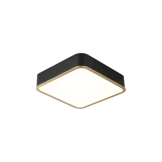 Matteo Lighting Ainslay M10542BKAG LED flush mount in Black and Aged Gold Brass