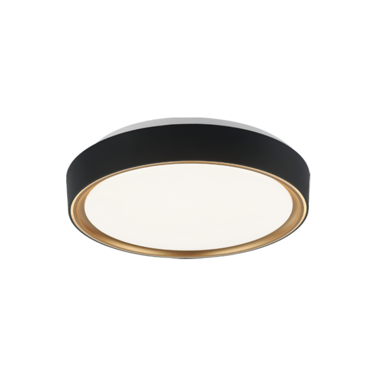 Matteo Lighting Alamus M10601BKGL LED flush mount in Black and Gold