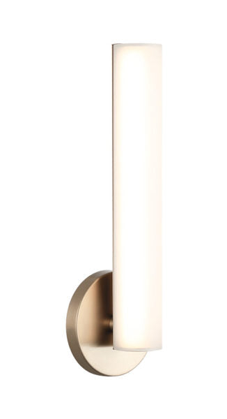 Matteo Lighting Axis vanity light in Champagne Gold with White Frosted Glass