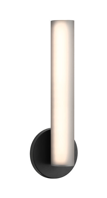 Matteo Lighting Axis vanity light in Matte Black with Smoke Frosted Glass