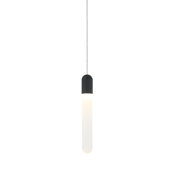 Matteo Lighting Aydin C65801MB LED pendant in Matte Black with frosted glass