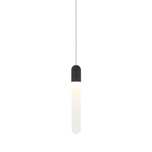 Matteo Lighting Aydin C65801MB LED pendant in Matte Black with frosted glass