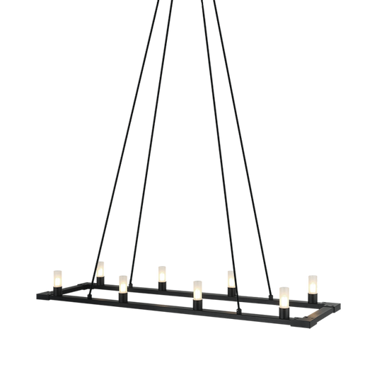 Matteo Lighting Cascadian C75208MB chandelier in Matte Black with opal glass