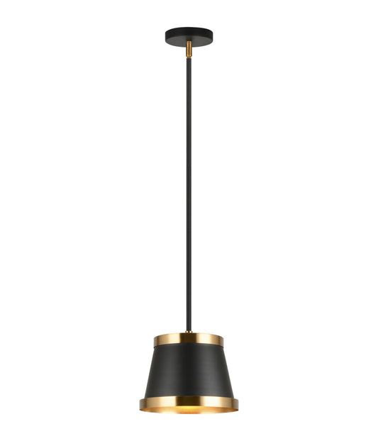 Matteo Lighting Caske C62901BKAG pendant in Black and Aged Gold Brass