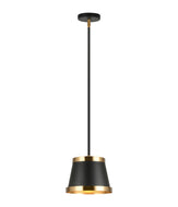 Matteo Lighting Caske C62901BKAG pendant in Black and Aged Gold Brass