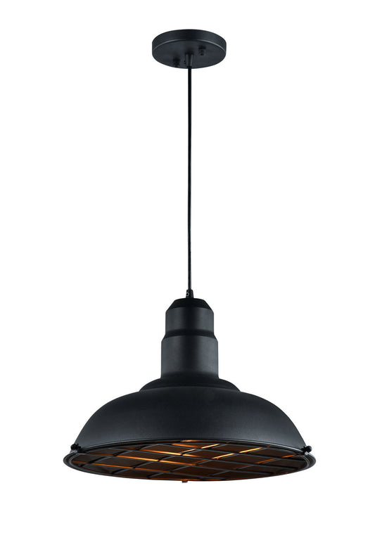 Matteo Lighting Clarkson C54111MB industrial pendant in Matte Black