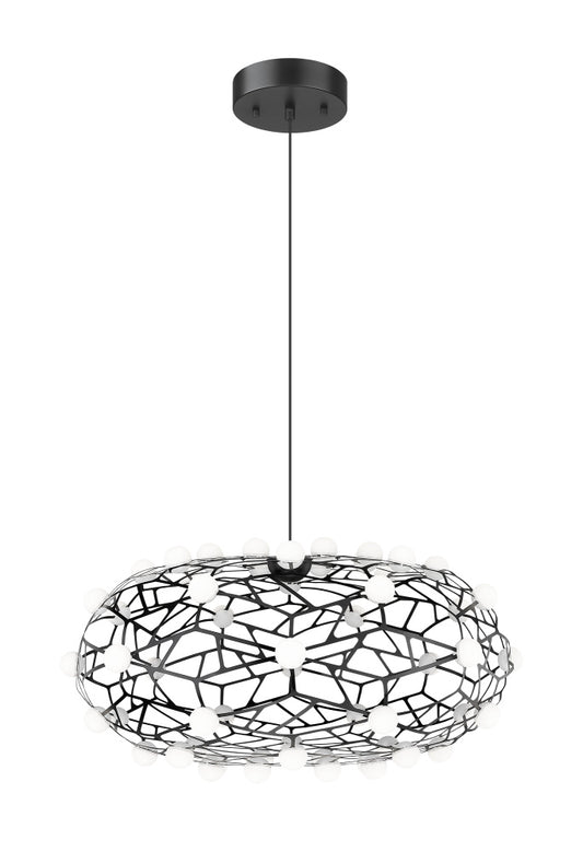 Matteo Lighting Coral C76324BK LED chandelier in Black with opal glass