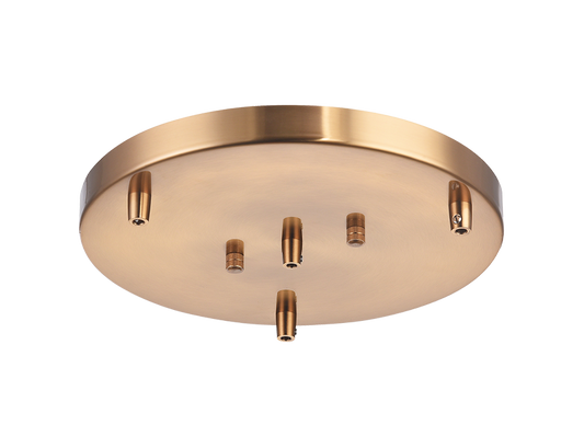 Matteo Lighting CP0103AG round line voltage multi ceiling canopy in Aged Gold Brass