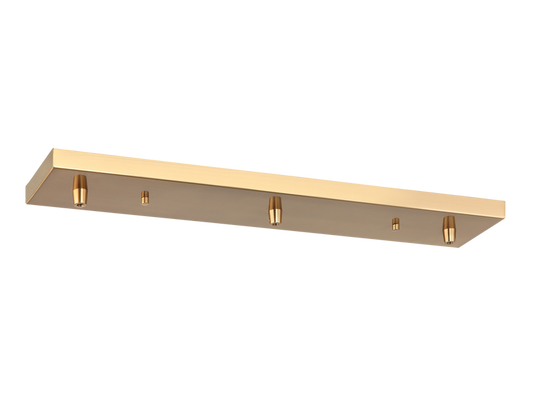 Matteo Lighting CP0203AG linear line voltage multi ceiling canopy in Aged Gold Brass