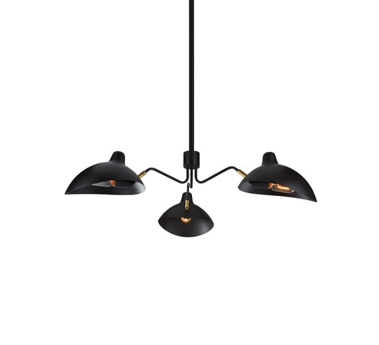 Matteo Lighting Droid CX57903BZ three-light flush mount in Bronze and Brushed Gold