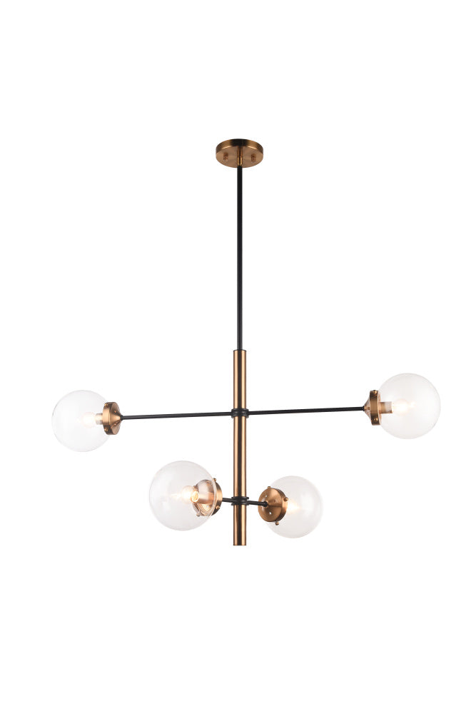 Matteo Lighting Enchant C78104AGCL chandelier in Aged Gold Brass with clear glass