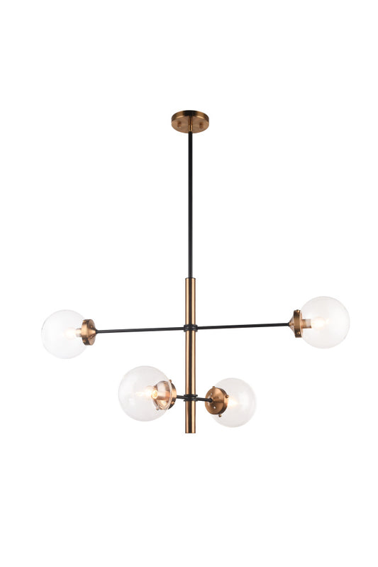 Matteo Lighting Enchant C78104AGCL chandelier in Aged Gold Brass with clear glass