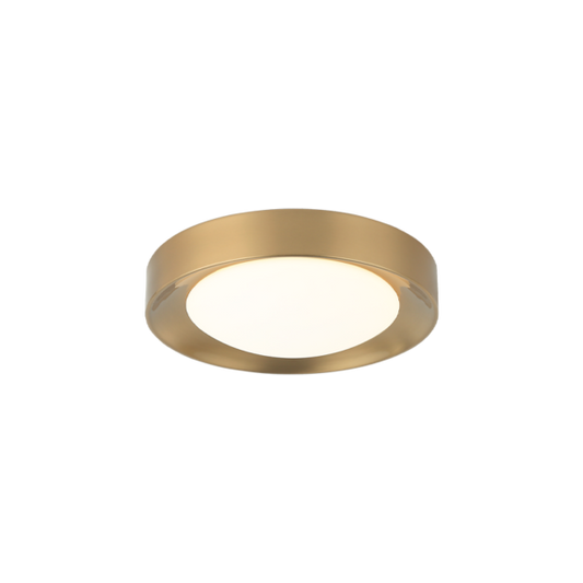 Matteo Lighting Essene M10001AG LED flush mount in Aged Gold Brass