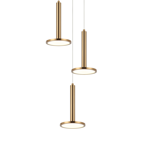 Matteo Lighting Extraterrestrial C37703AG LED chandelier in Aged Gold Brass