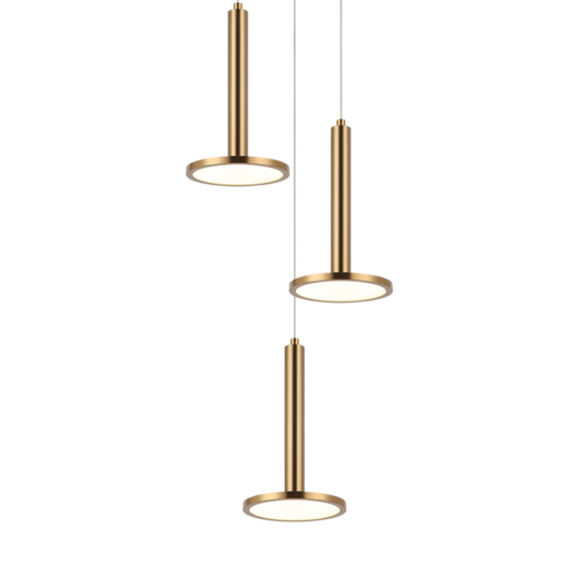 Matteo Lighting Extraterrestrial C37703AG LED chandelier in Aged Gold Brass
