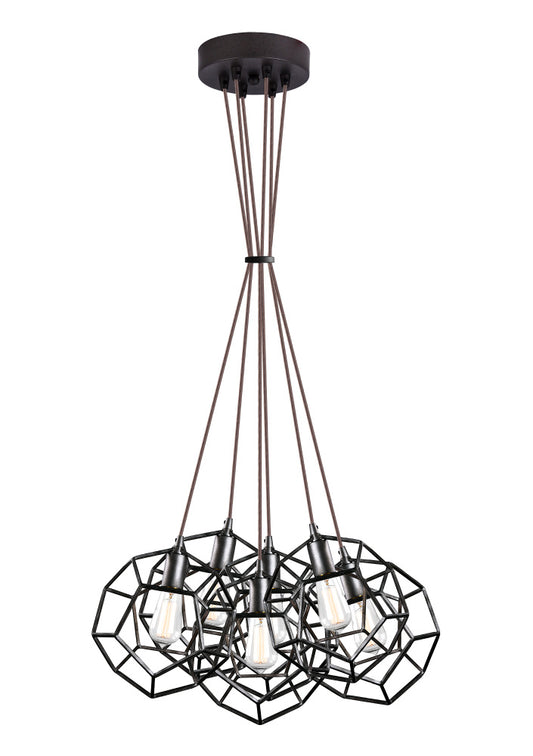 Matteo Lighting Geometry Series C54636RB chandelier in Rusty Black