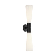 Load image into Gallery viewer, Matteo Lighting Jameson vanity light in Matte Black with Opal Ribbed Glass
