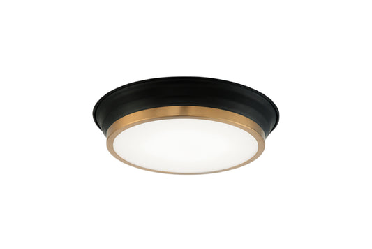 Matteo Lighting Jaxx LED flush mount in Black and Aged Gold Brass