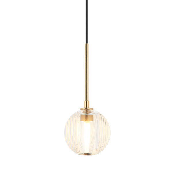 Matteo Lighting Jemyca C61601AGCL pendant in Aged Gold Brass with clear glass