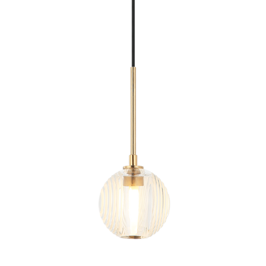 Matteo Lighting Jemyca C61601AGCL pendant in Aged Gold Brass with clear glass