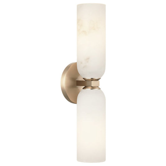 Matteo Lighting Jules S19222CG vanity light in Champagne Gold with Spanish Alabaster