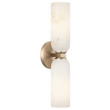 Load image into Gallery viewer, Matteo Lighting Jules S19222CG vanity light in Champagne Gold with Spanish Alabaster
