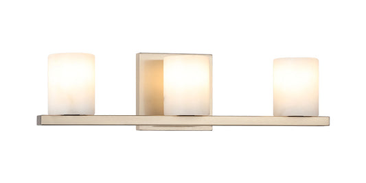 Matteo Lighting Lindy W42903CG vanity light in Champagne Gold with Spanish Alabaster