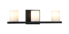 Load image into Gallery viewer, Matteo Lighting Lindy W42903MB vanity light in Matte Black with Spanish Alabaster
