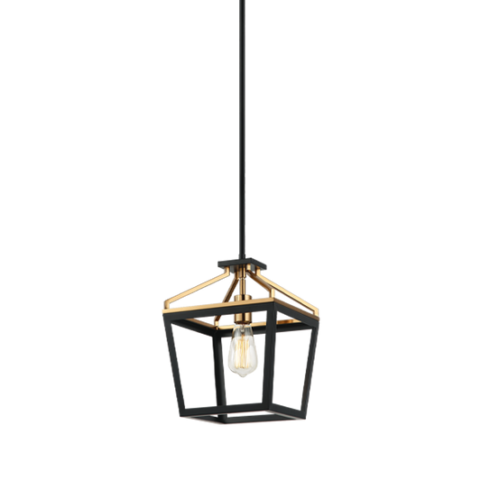 Matteo Lighting Mavonshire C67001BKAG pendant in Black and Aged Gold Brass