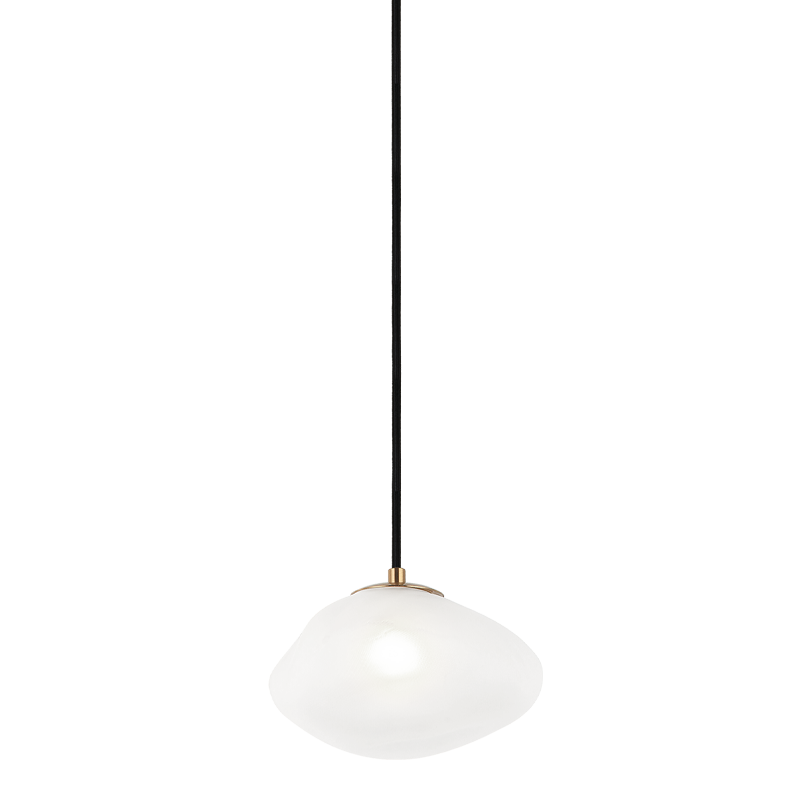 Matteo Lighting Melo C60201AG textured glass pendant in Aged Gold Brass