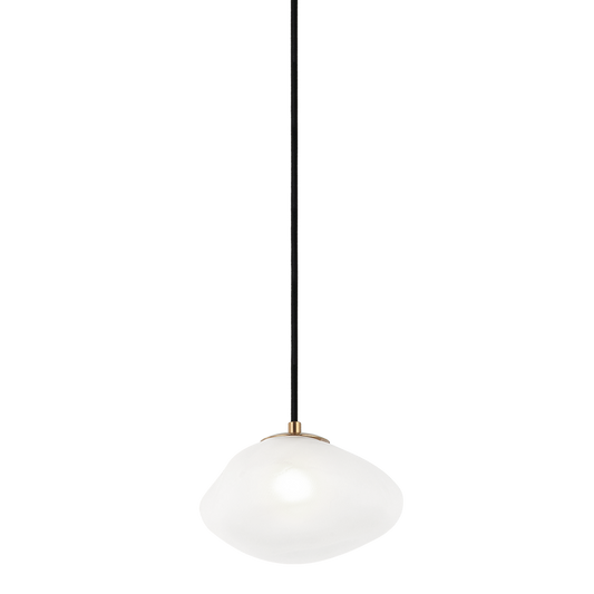 Matteo Lighting Melo C60201AG textured glass pendant in Aged Gold Brass