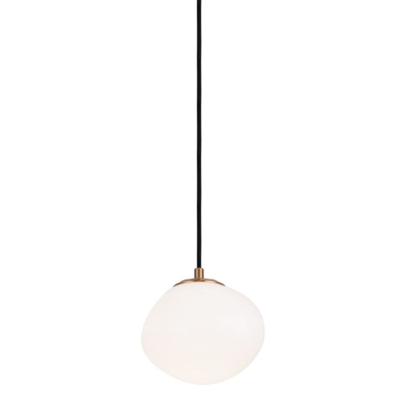 Matteo Lighting Melotte C63601AGOP opal glass pendant in Aged Gold Brass